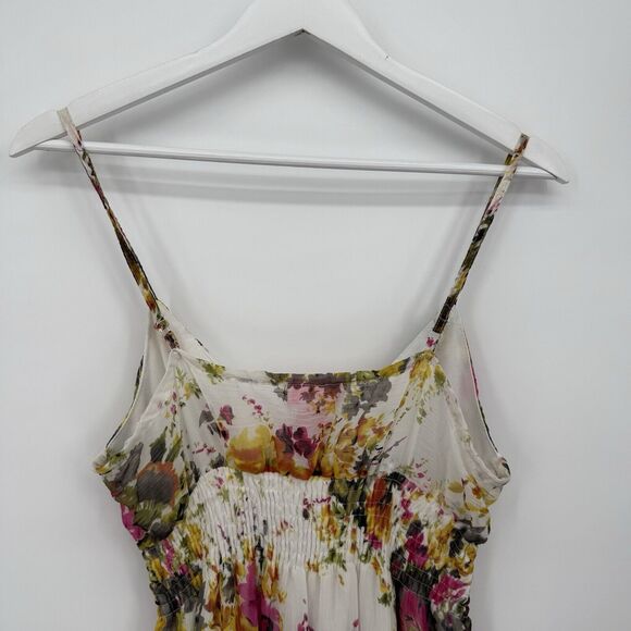 She’s Cool White Multicolor Floral Long Y2k Sundress Dress Size Small Boho - Picture 6 of 8